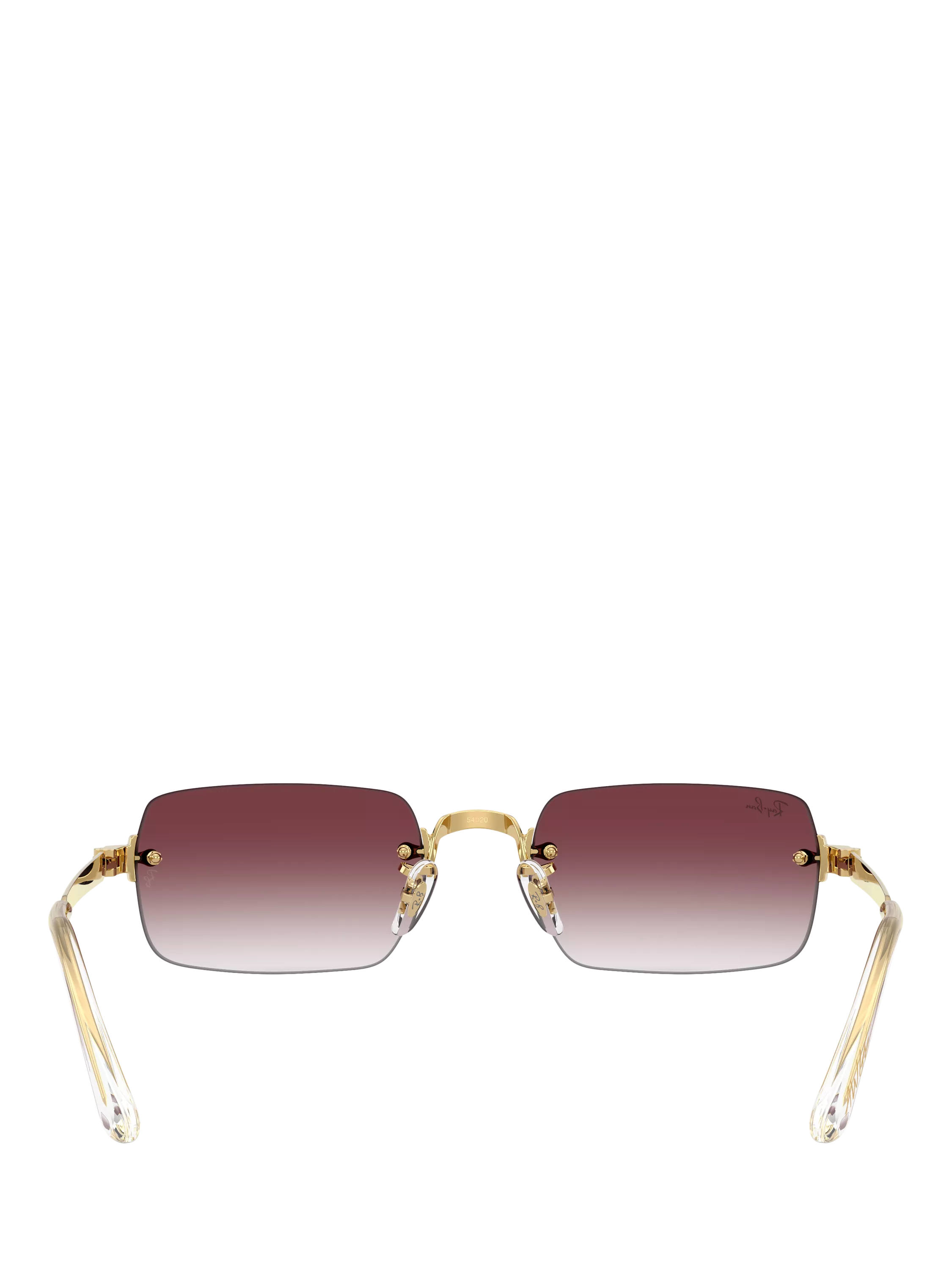 Ray-Ban RB3928 rectangular sunglasses in Arista Gold with Purple Gradient, UK version