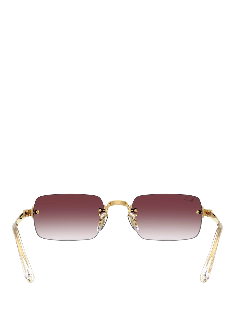 Ray-Ban RB3928 rectangular sunglasses in Arista Gold with Purple Gradient, UK version