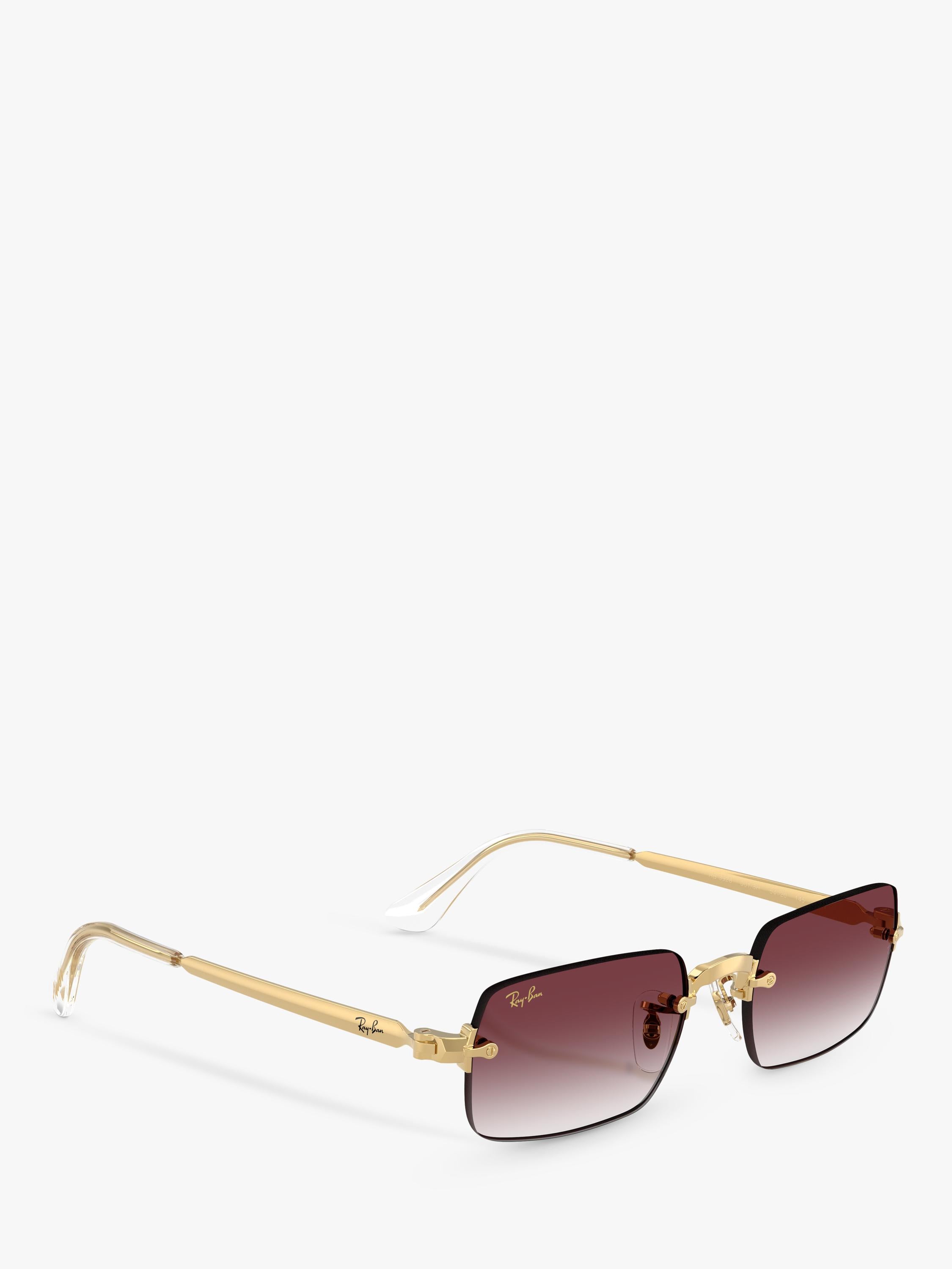 Ray-Ban RB3928 rectangular sunglasses in Arista Gold with Purple Gradient, UK version
