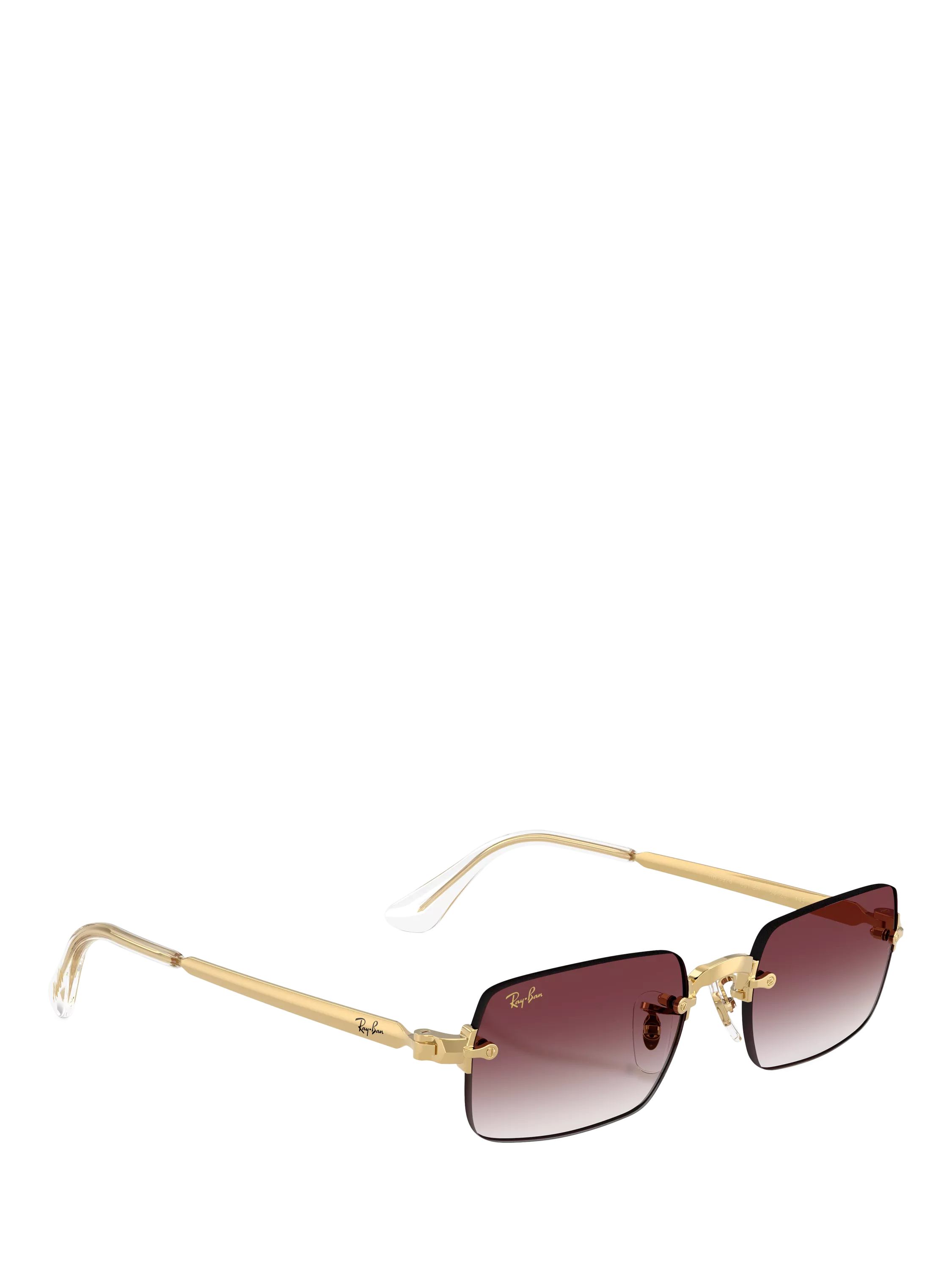 Ray-Ban RB3928 rectangular sunglasses in Arista Gold with Purple Gradient, UK version