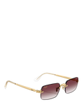 Ray-Ban RB3928 rectangular sunglasses in Arista Gold with Purple Gradient, UK version
