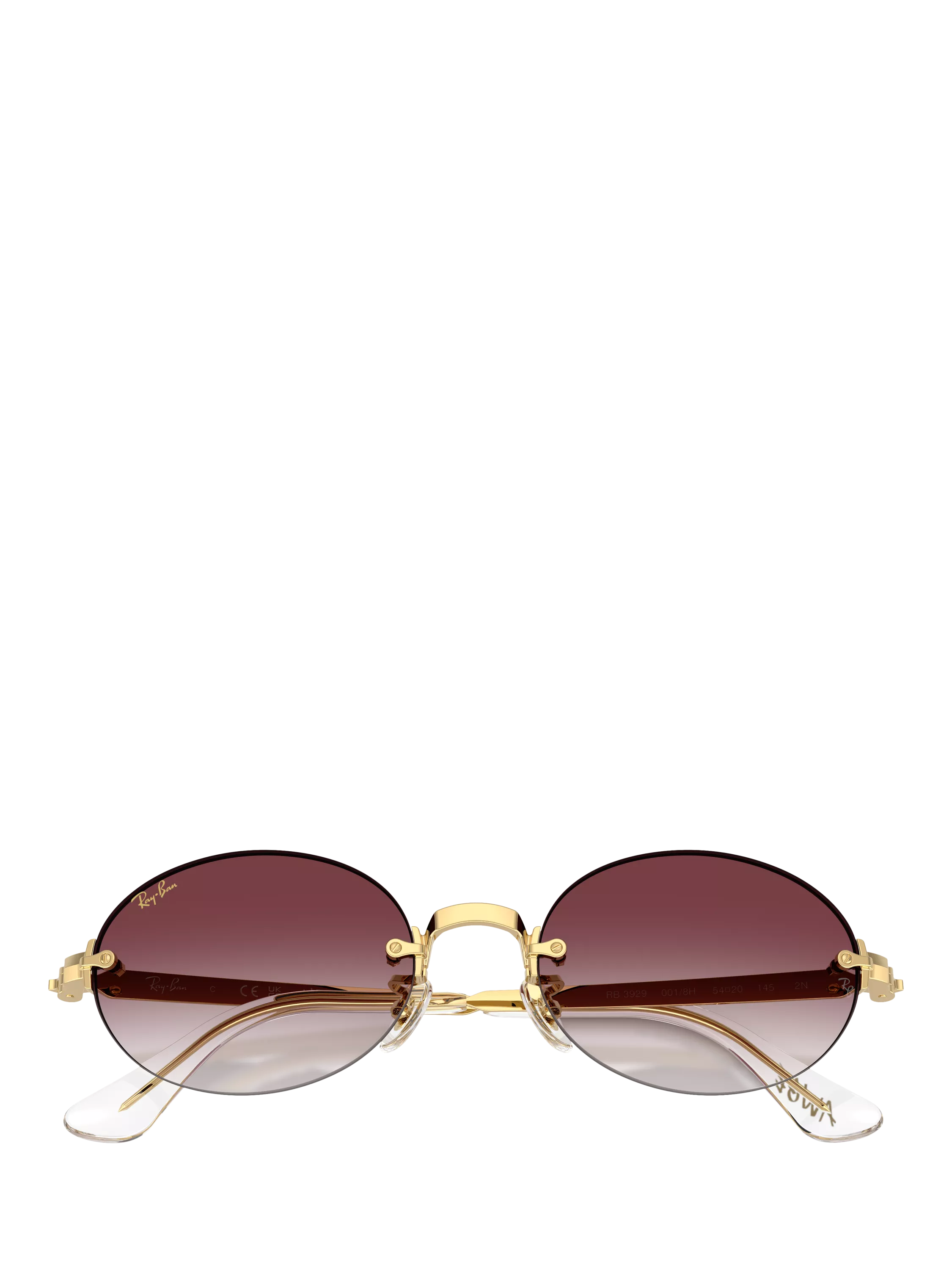 Ray-Ban RB3929 oval sunglasses arista gold/pink, UK version