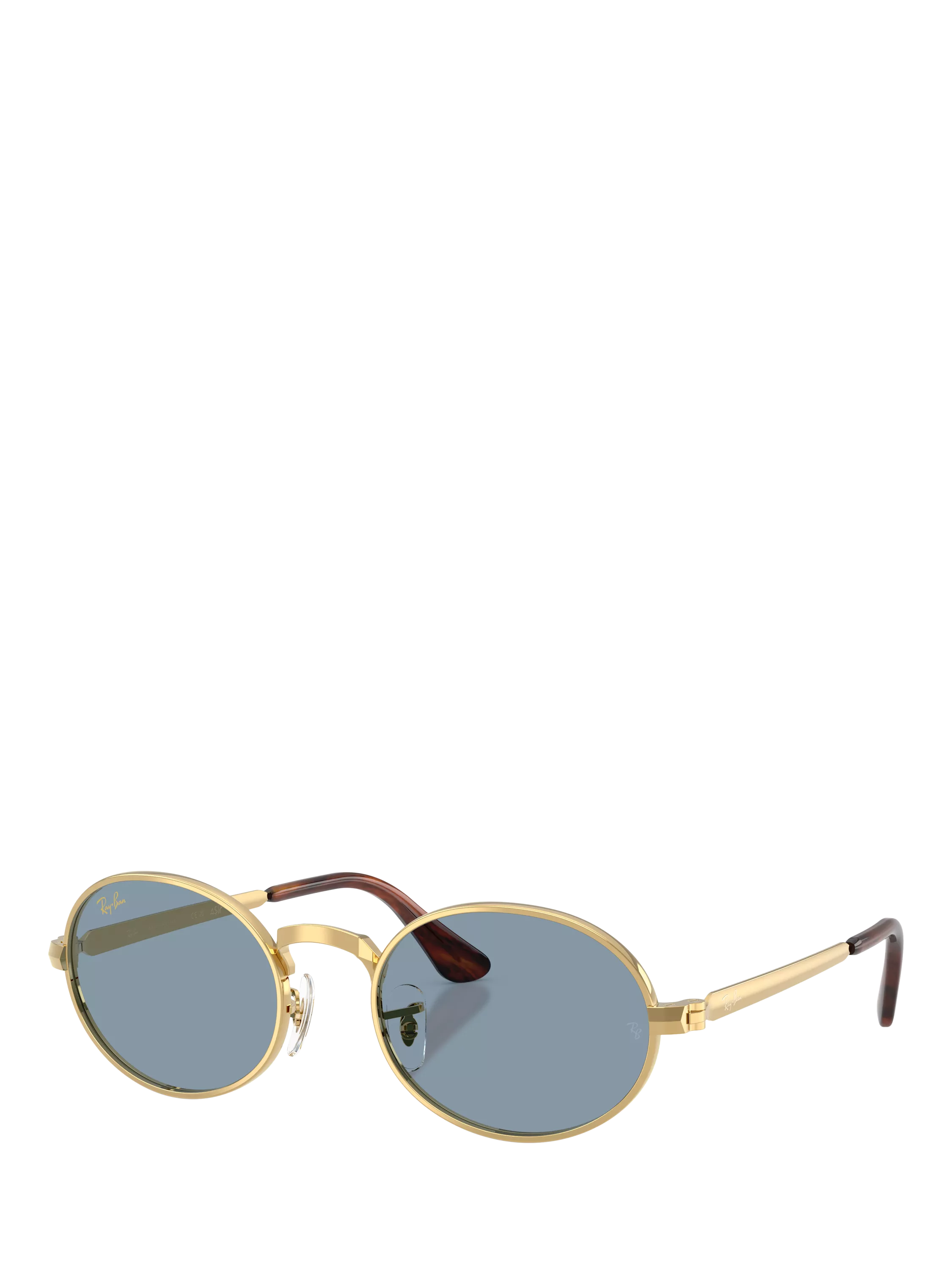 Ray-Ban oval sunglasses arista gold blue 54mm, imported from the UK