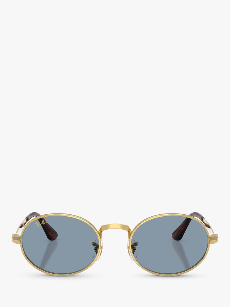 Ray-Ban oval sunglasses arista gold blue 54mm, imported from the UK