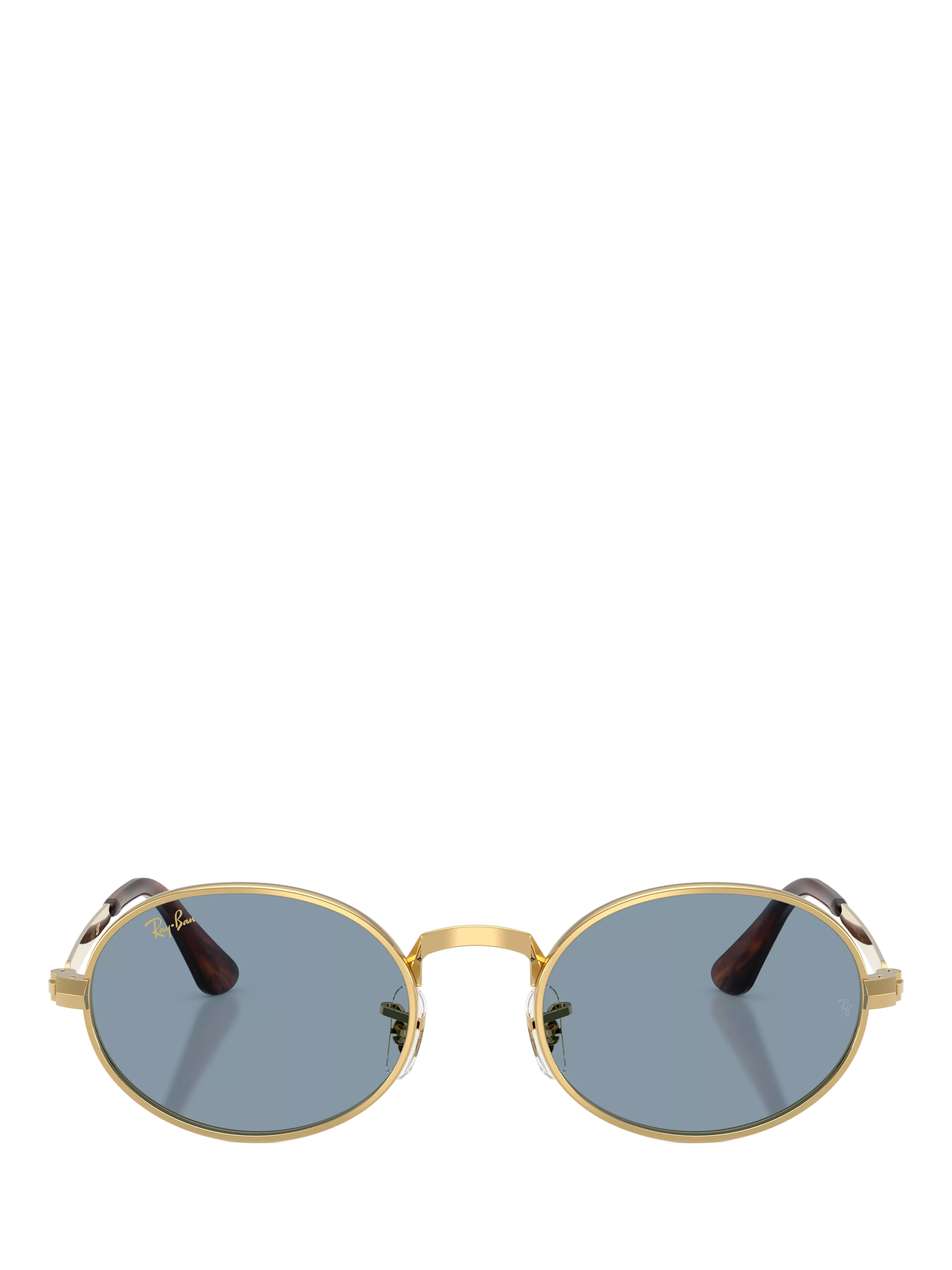 Ray-Ban oval sunglasses arista gold blue 54mm, imported from the UK