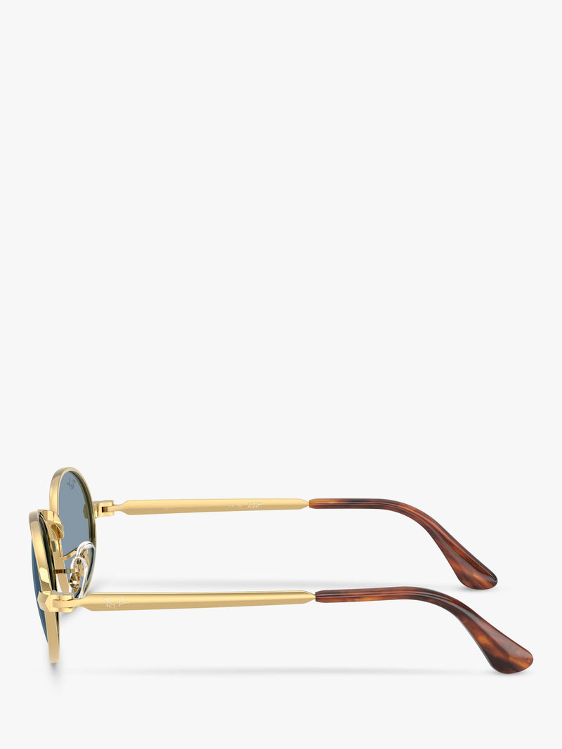 Ray-Ban oval sunglasses arista gold blue 54mm, imported from the UK