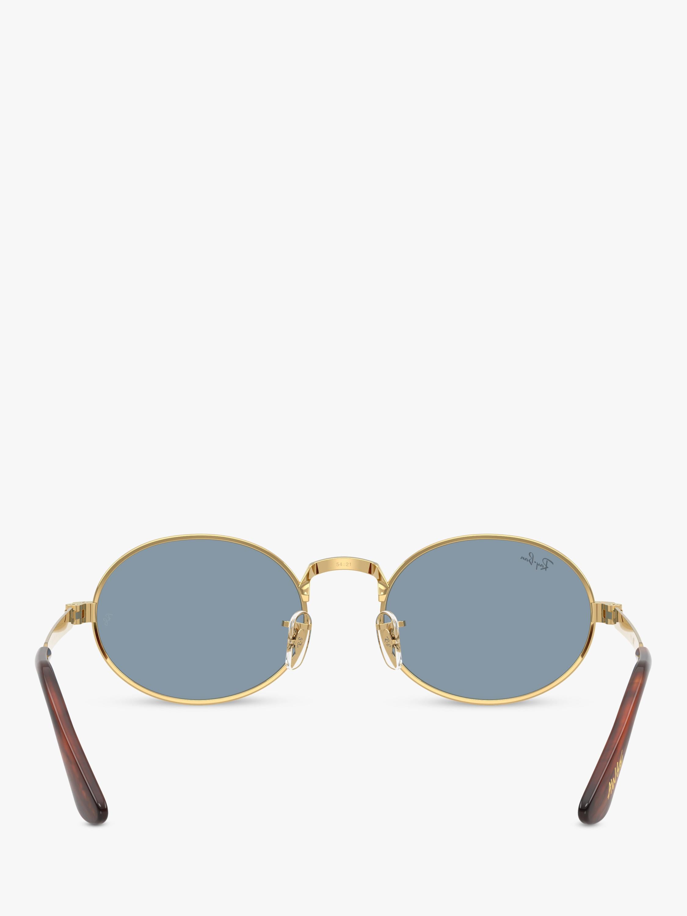 Ray-Ban oval sunglasses arista gold blue 54mm, imported from the UK