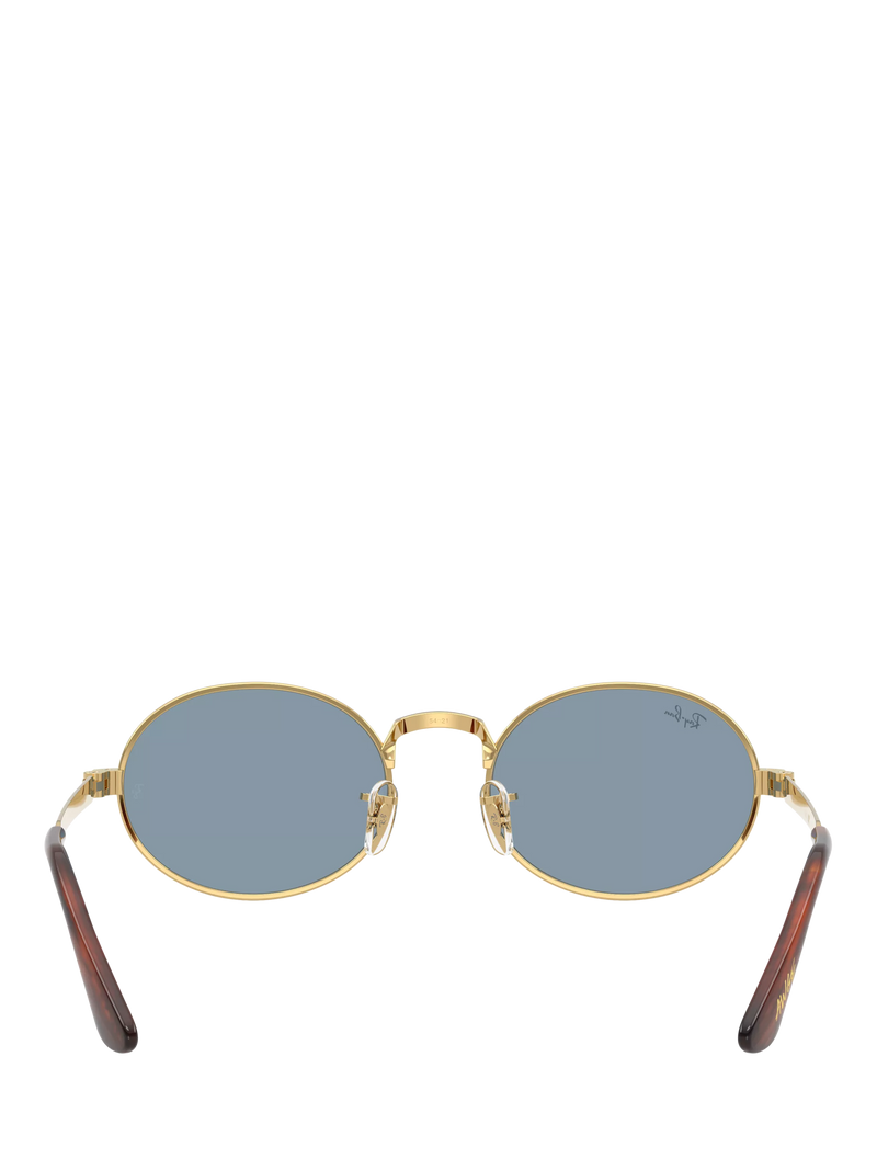 Ray-Ban oval sunglasses arista gold blue 54mm, imported from the UK