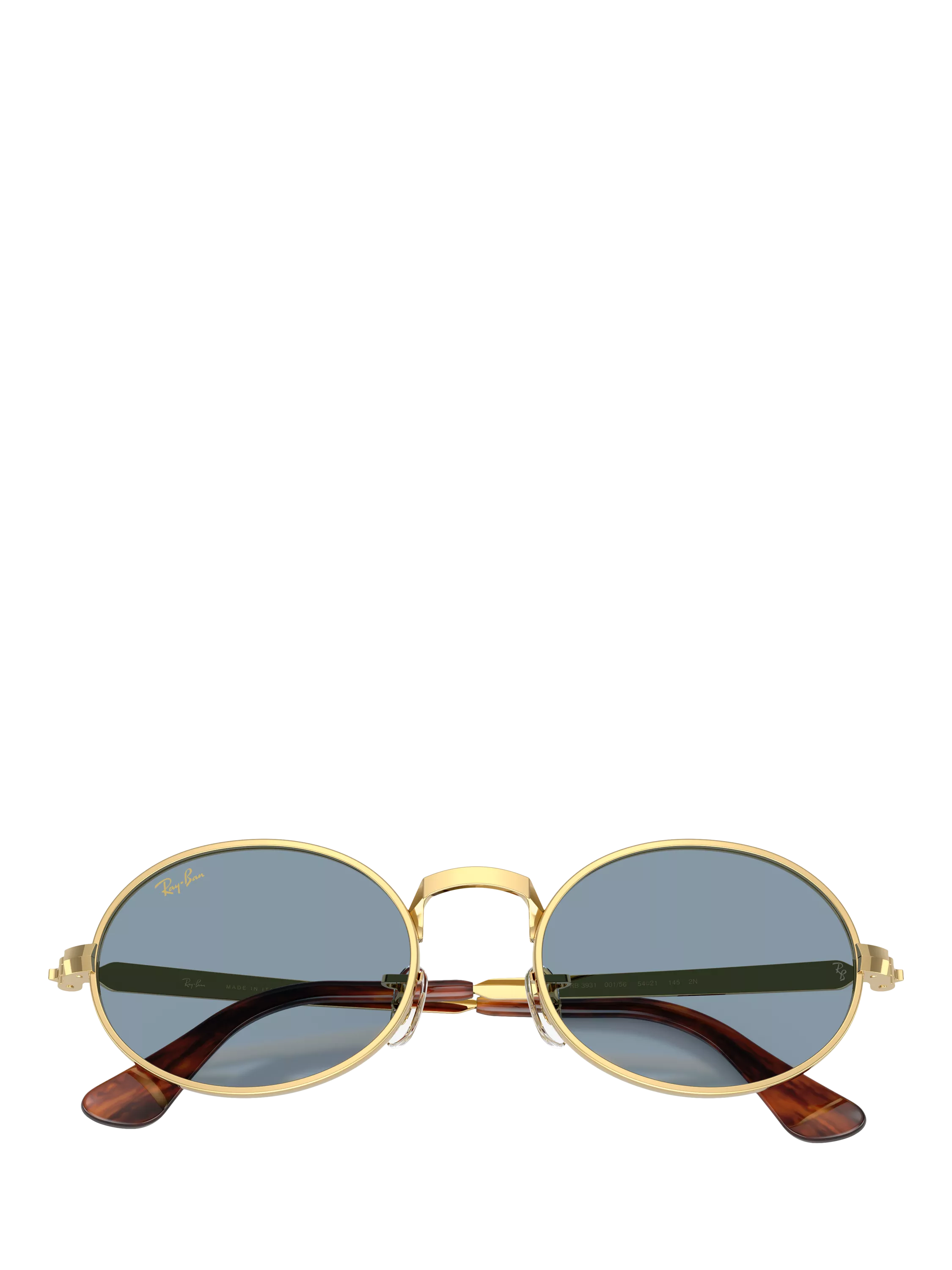 Ray-Ban oval sunglasses arista gold blue 54mm, imported from the UK