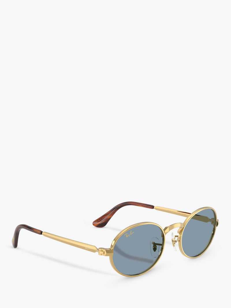 Ray-Ban oval sunglasses arista gold blue 54mm, imported from the UK