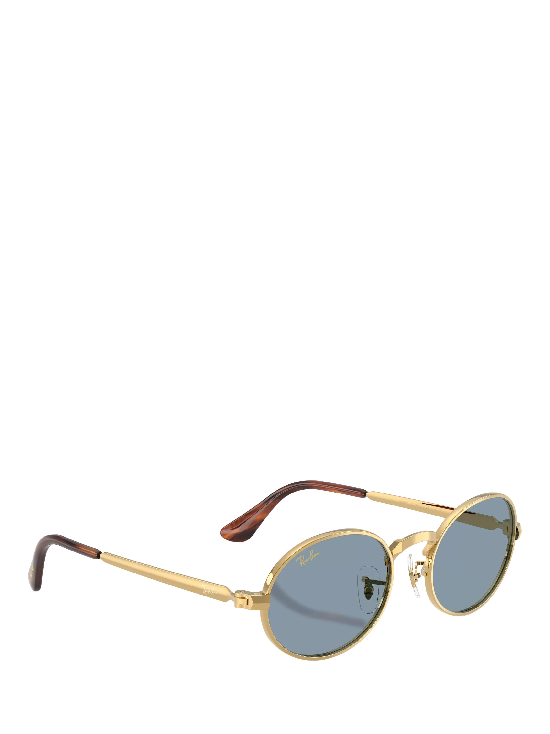 Ray-Ban oval sunglasses arista gold blue 54mm, imported from the UK