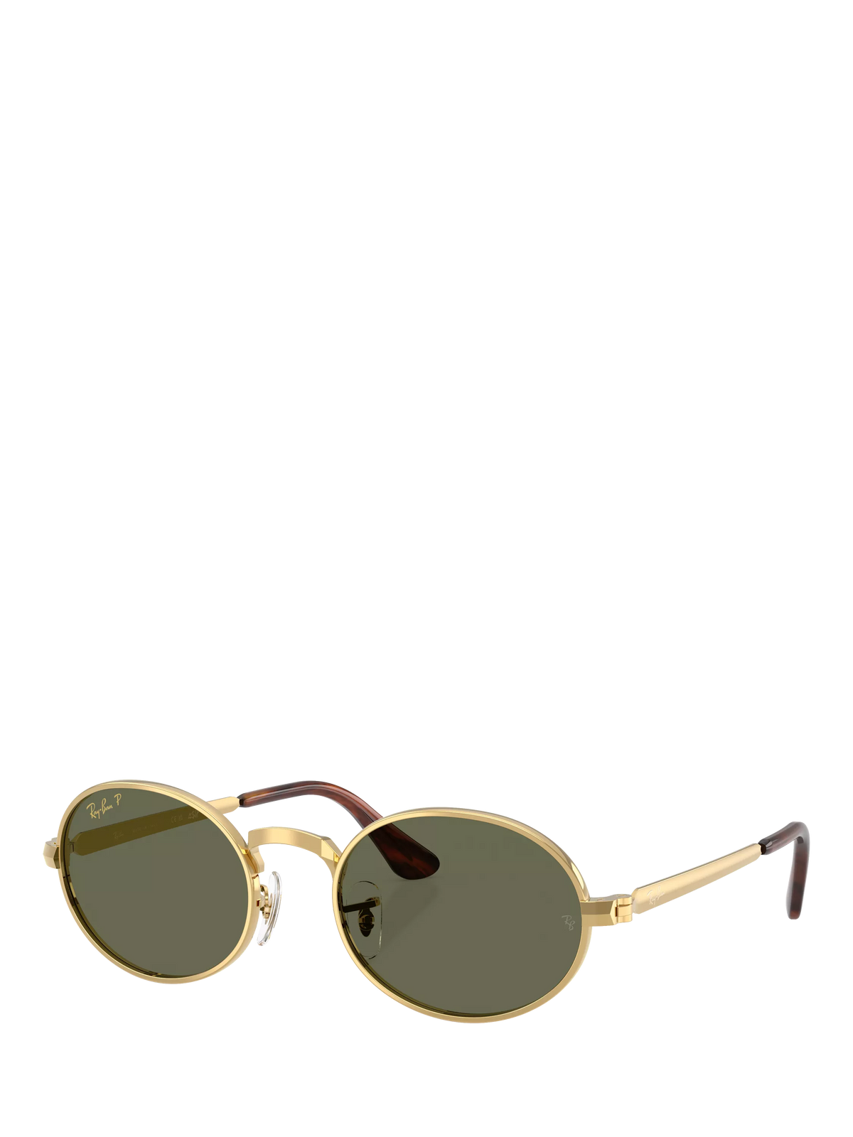 Ray-Ban RB3931 polarised oval sunglasses Gold Green, imported from the UK