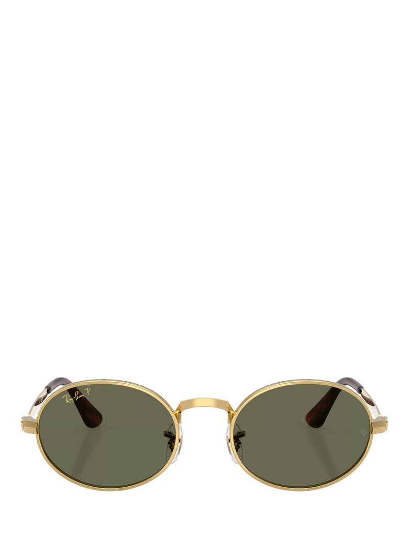Ray-Ban RB3931 polarised oval sunglasses Gold Green, imported from the UK