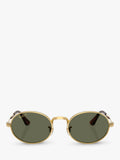 Ray-Ban RB3931 polarised oval sunglasses Gold Green, imported from the UK