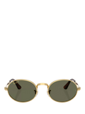 Ray-Ban RB3931 polarised oval sunglasses Gold Green, imported from the UK