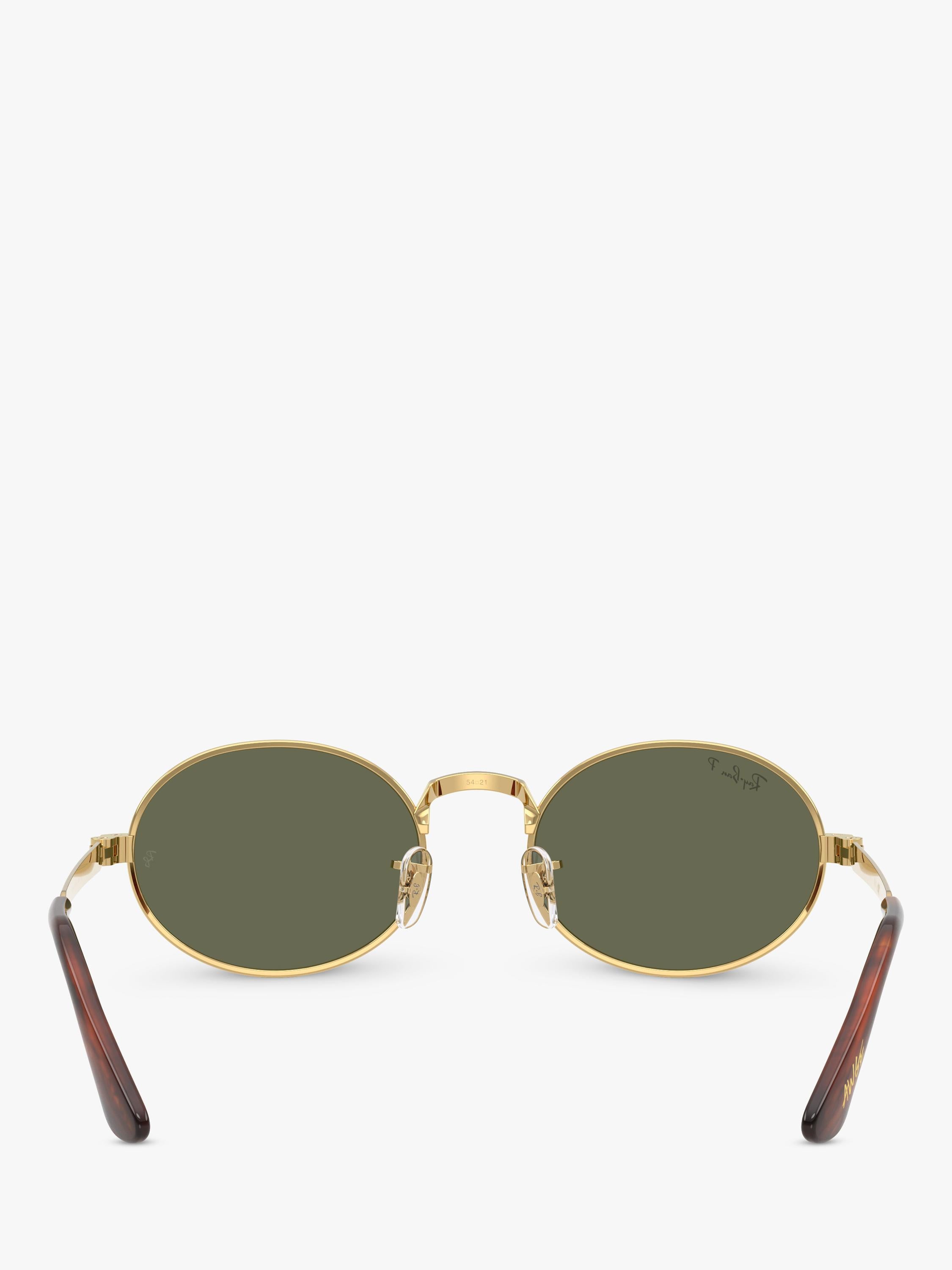 Ray-Ban RB3931 polarised oval sunglasses Gold Green, imported from the UK