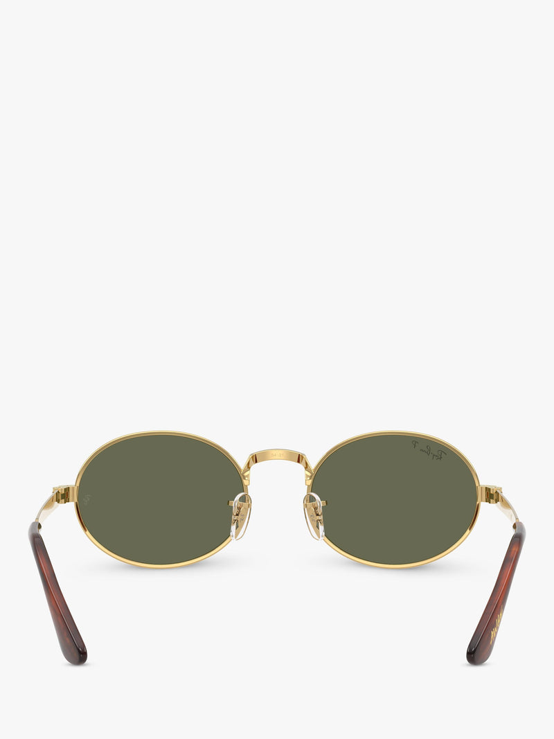 Ray-Ban RB3931 polarised oval sunglasses Gold Green, imported from the UK