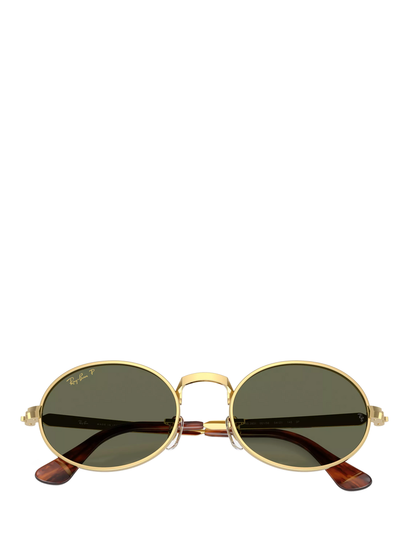 Ray-Ban RB3931 polarised oval sunglasses Gold Green, imported from the UK