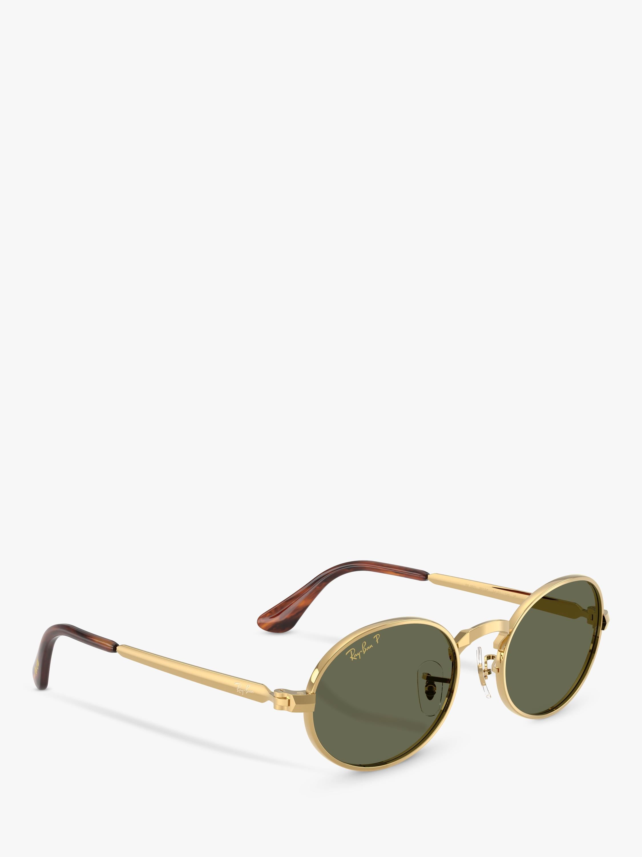 Ray-Ban RB3931 polarised oval sunglasses Gold Green, imported from the UK
