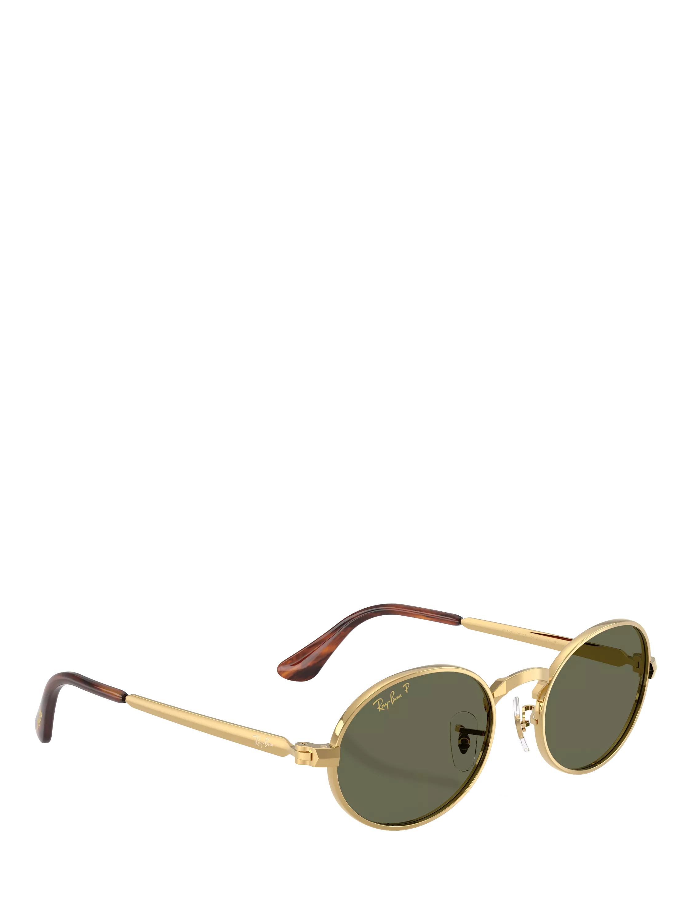 Ray-Ban RB3931 polarised oval sunglasses Gold Green, imported from the UK