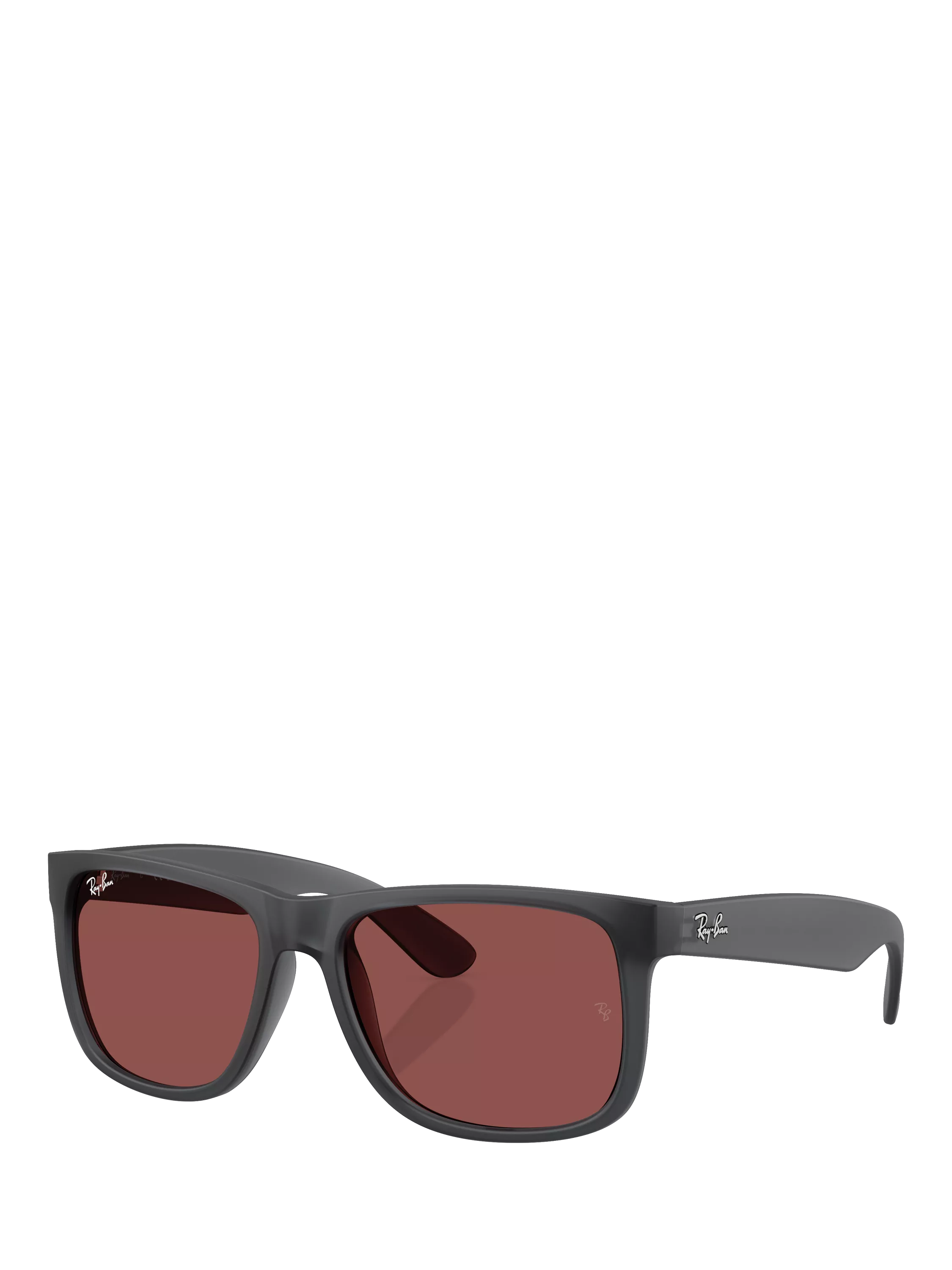 Ray-Ban Justin classic square sunglasses opal grey red, UK version