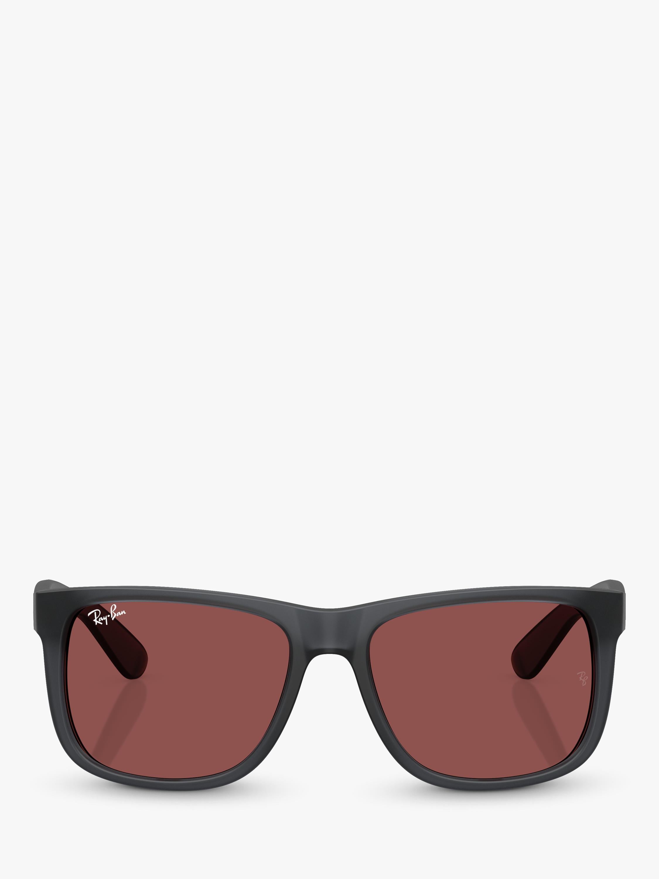 Ray-Ban Justin classic square sunglasses opal grey red, UK version