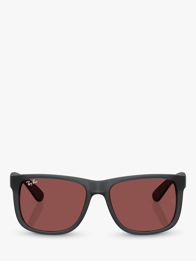 Ray-Ban Justin classic square sunglasses opal grey red, UK version