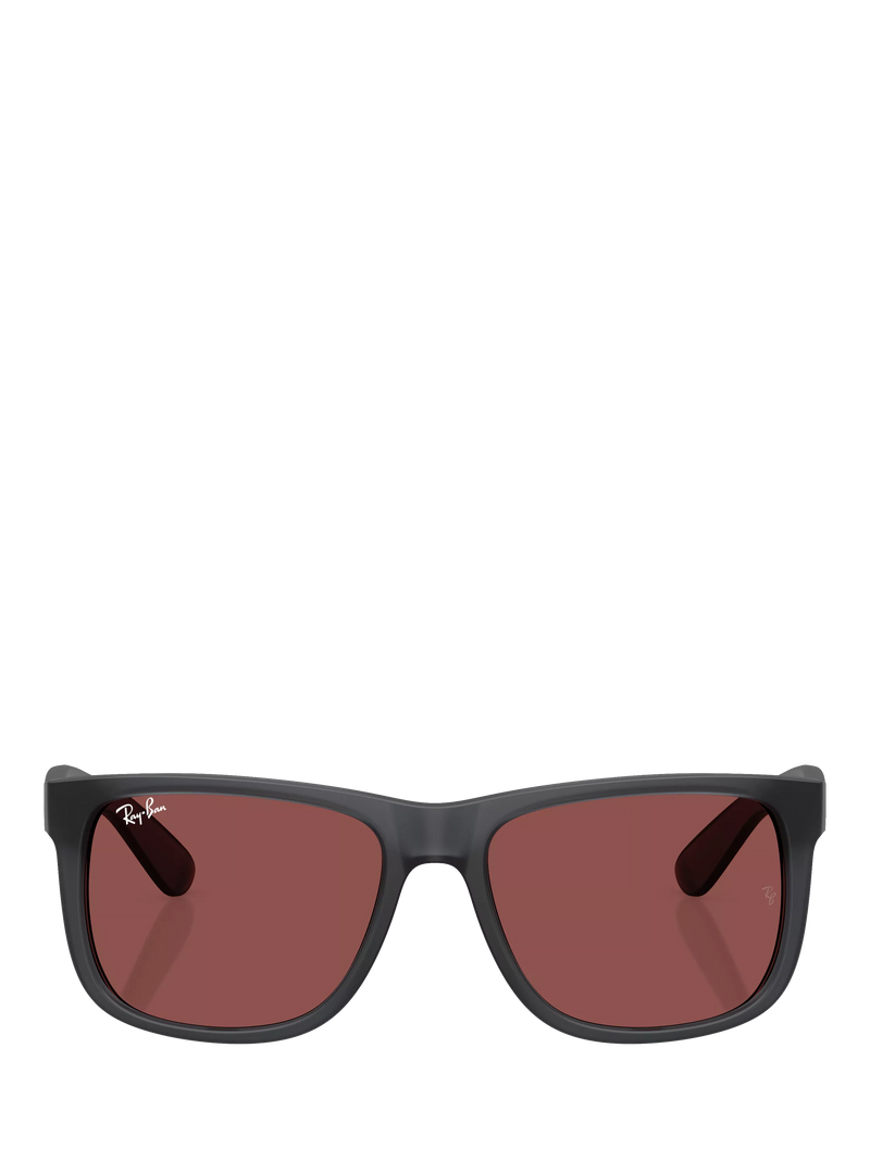 Ray-Ban Justin classic square sunglasses opal grey red, UK version