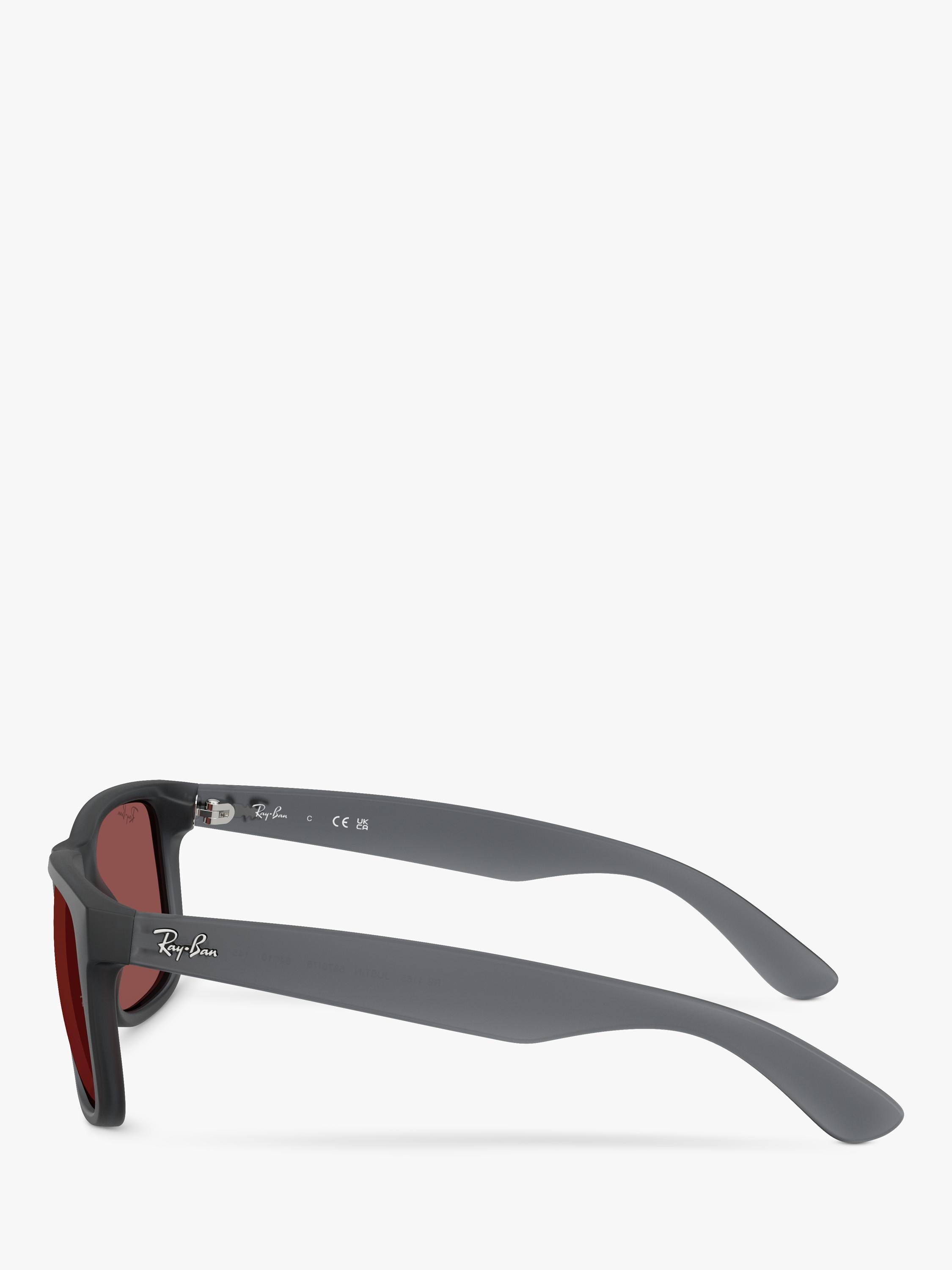 Ray-Ban Justin classic square sunglasses opal grey red, UK version