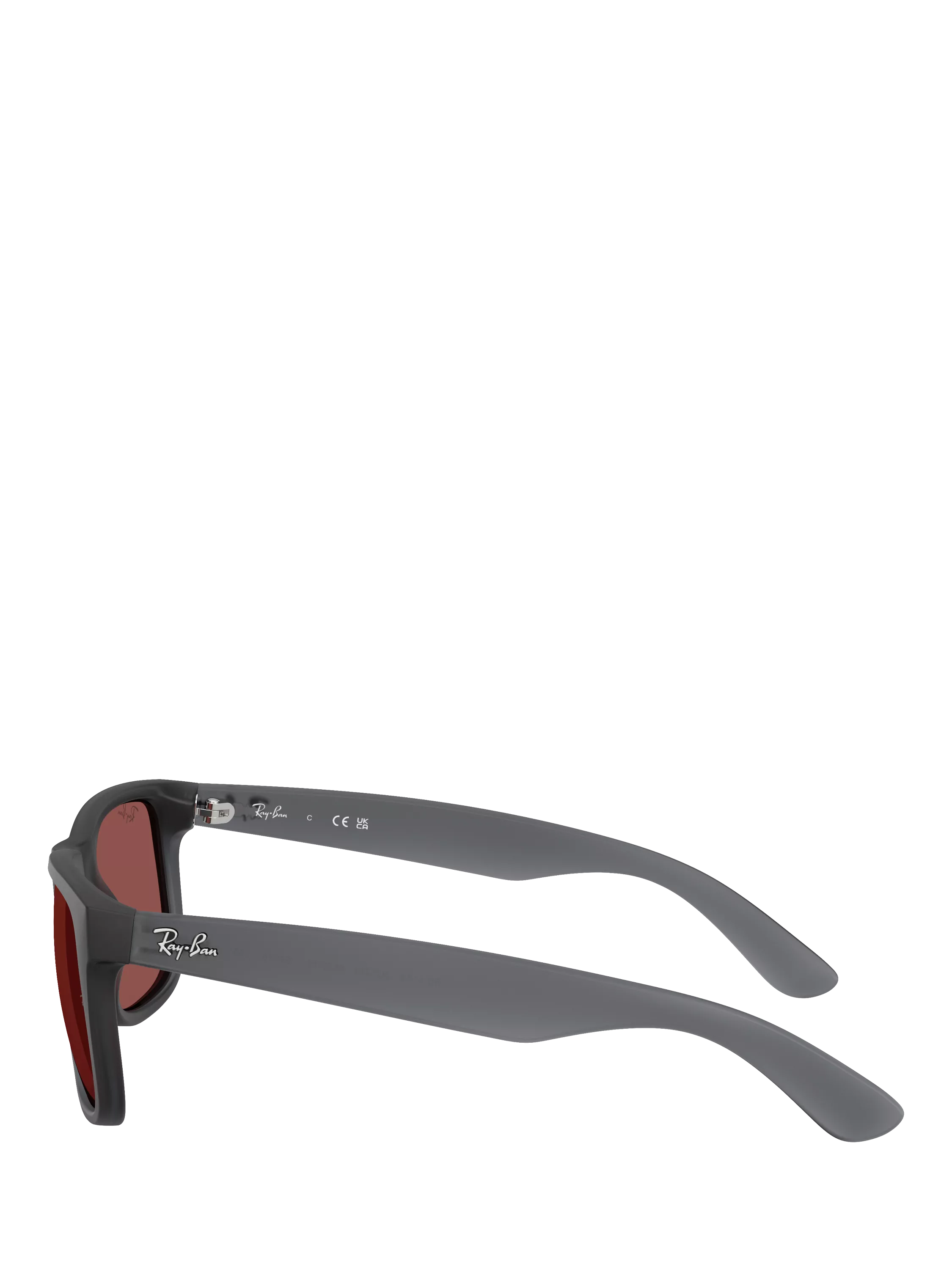 Ray-Ban Justin classic square sunglasses opal grey red, UK version