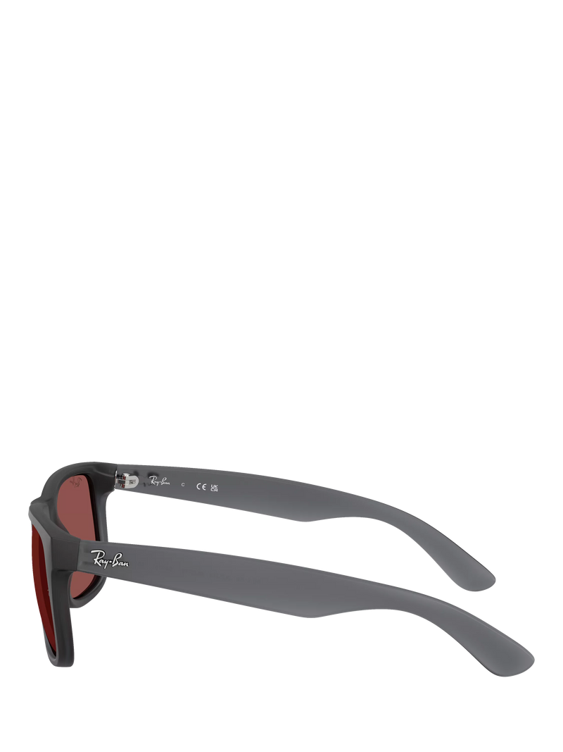 Ray-Ban Justin classic square sunglasses opal grey red, UK version