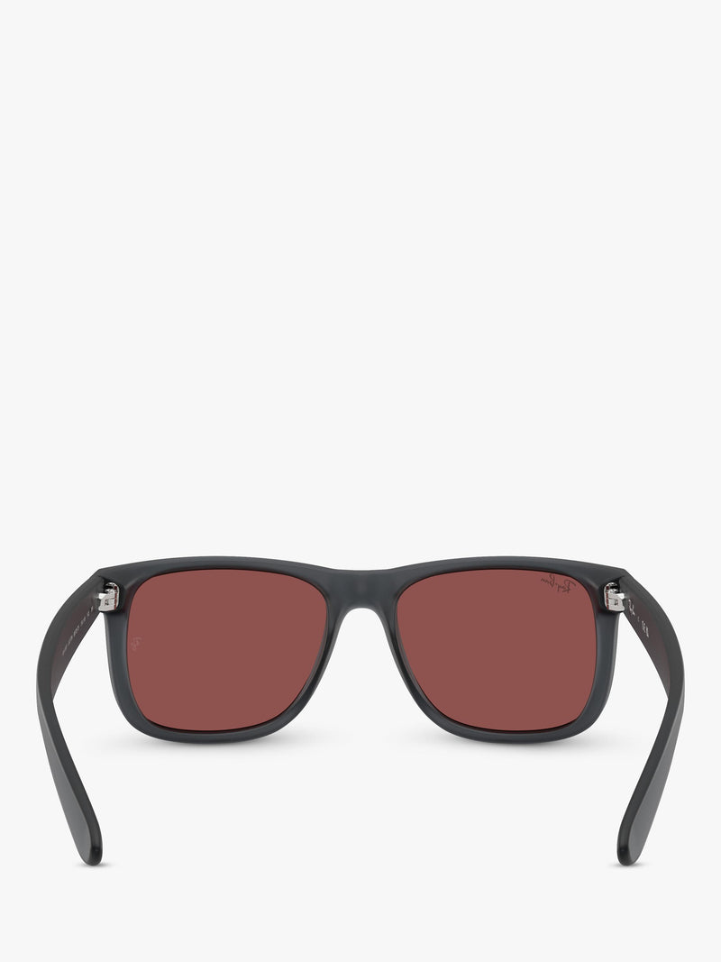 Ray-Ban Justin classic square sunglasses opal grey red, UK version