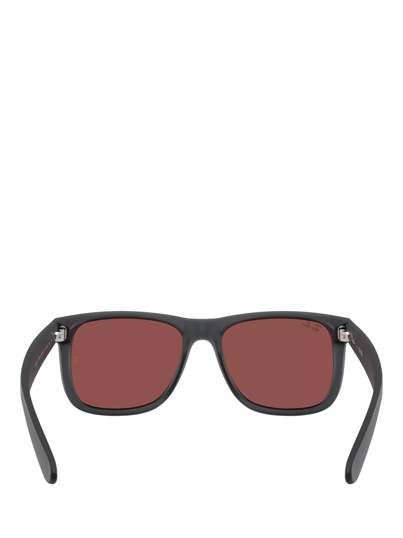 Ray-Ban Justin classic square sunglasses opal grey red, UK version