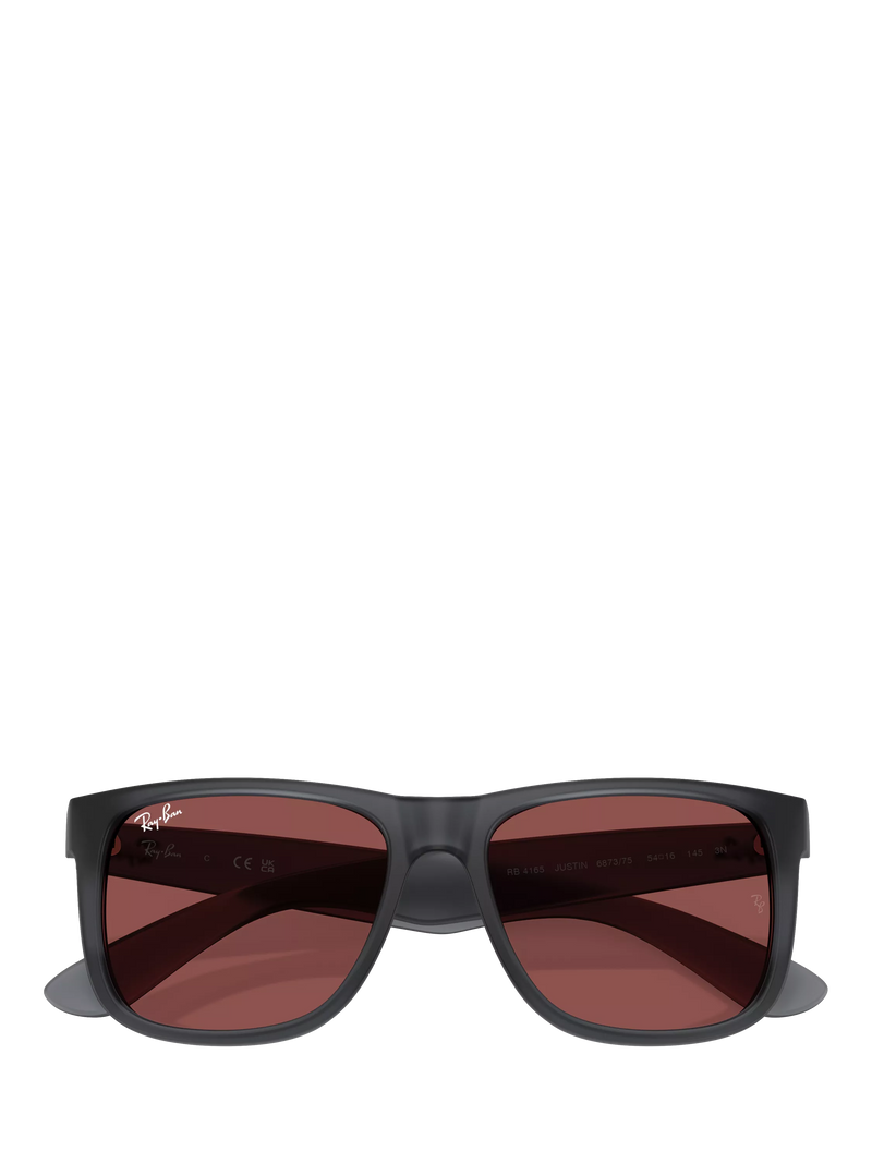 Ray-Ban Justin classic square sunglasses opal grey red, UK version