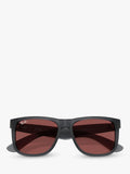 Ray-Ban Justin classic square sunglasses opal grey red, UK version