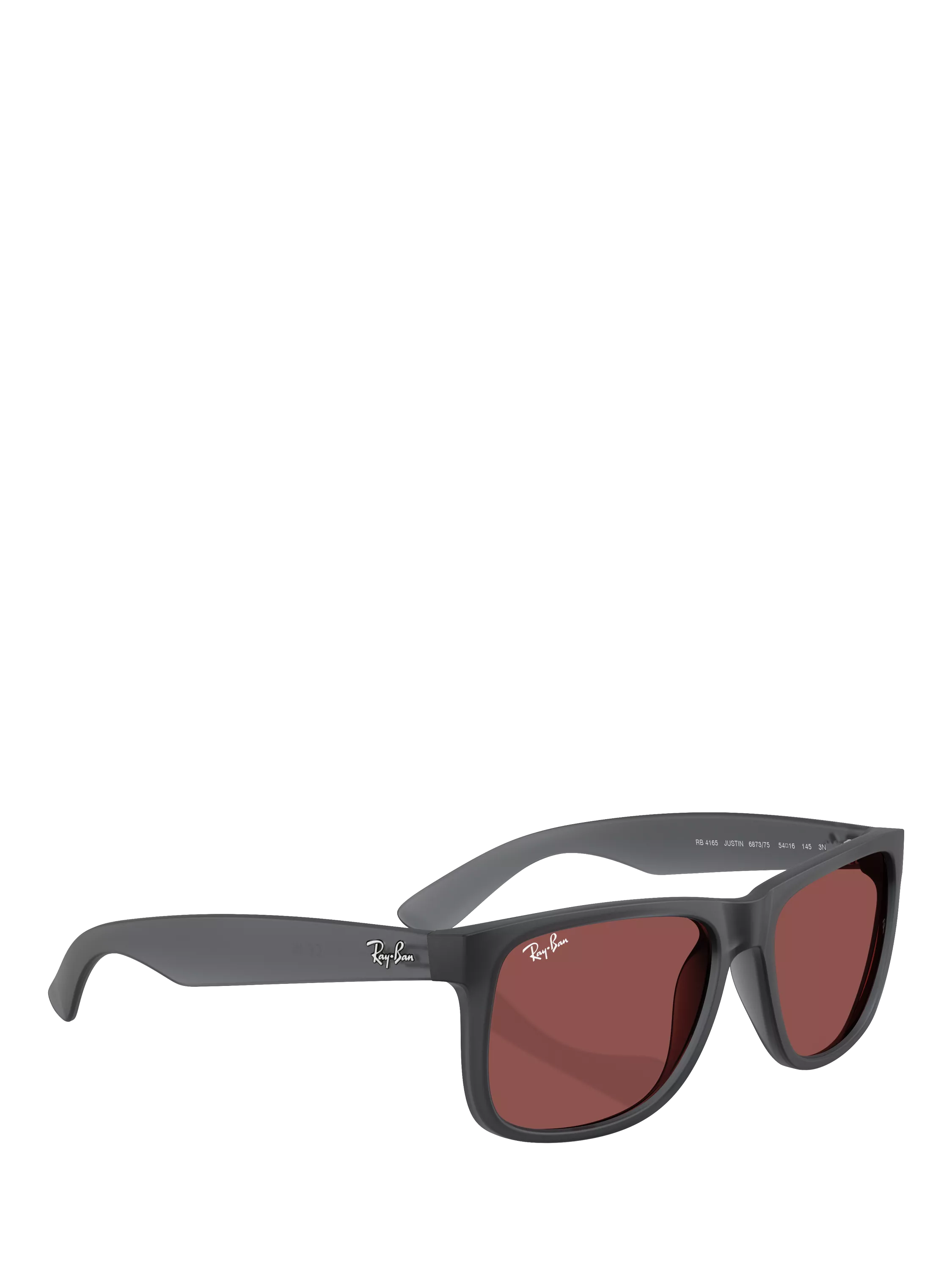 Ray-Ban Justin classic square sunglasses opal grey red, UK version