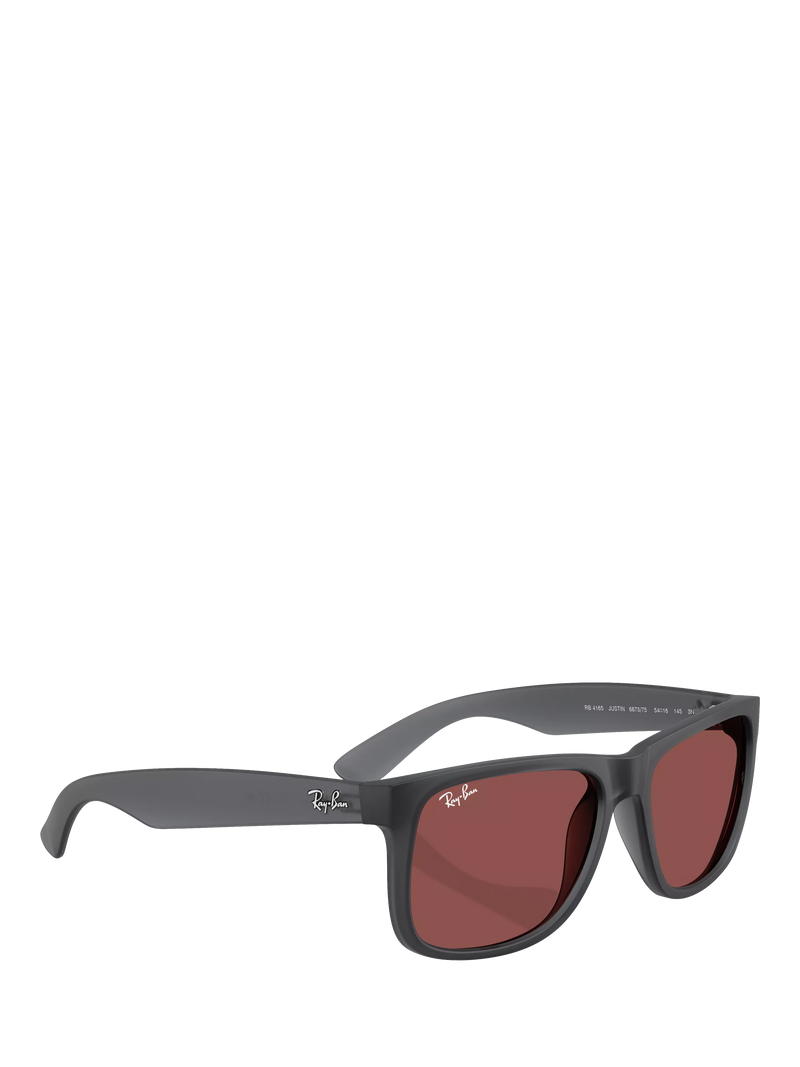 Ray-Ban Justin classic square sunglasses opal grey red, UK version