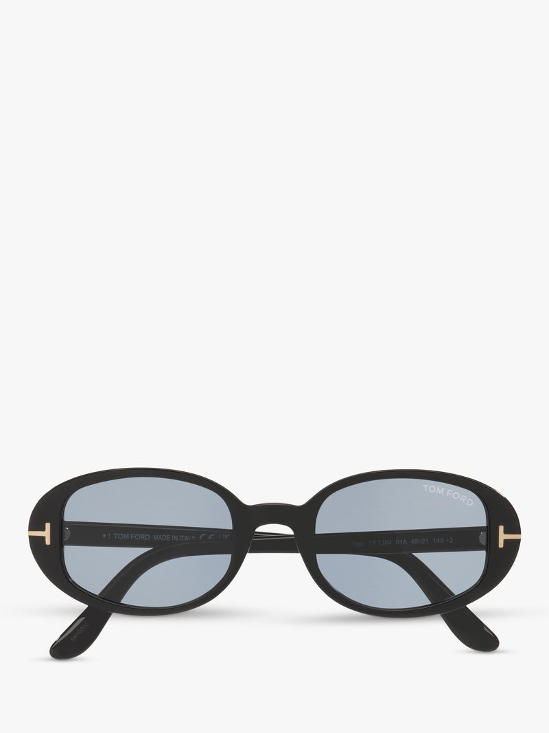 TOM FORD oval sunglasses shiny black/blue, UK version