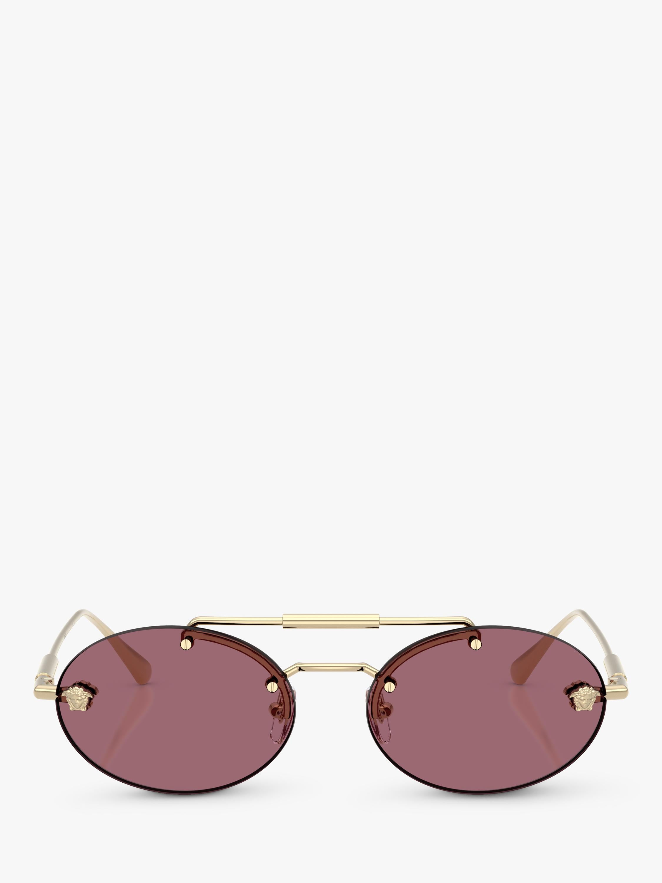 Versace oval sunglasses pale gold red, UK version