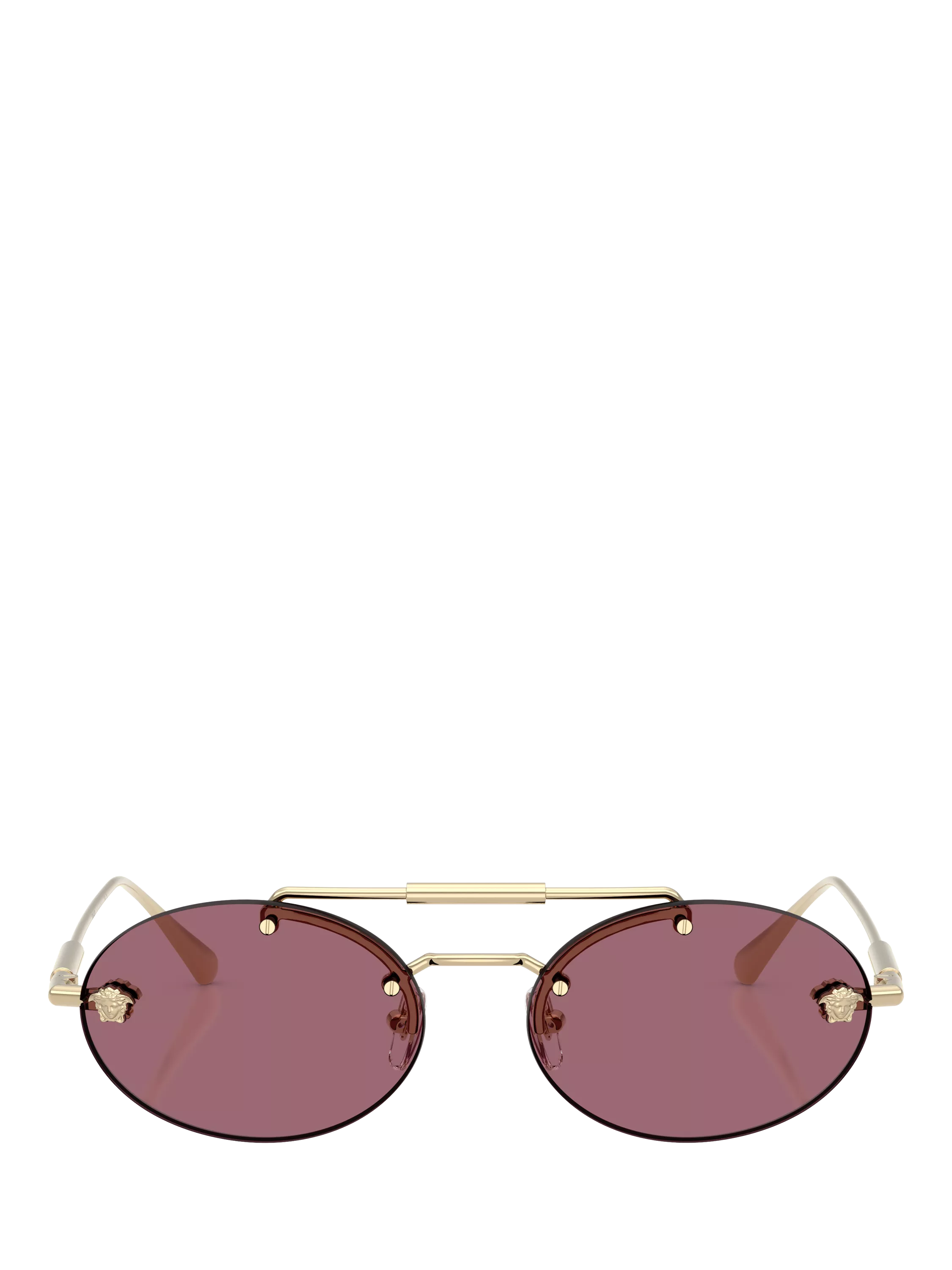 Versace oval sunglasses pale gold red, UK version