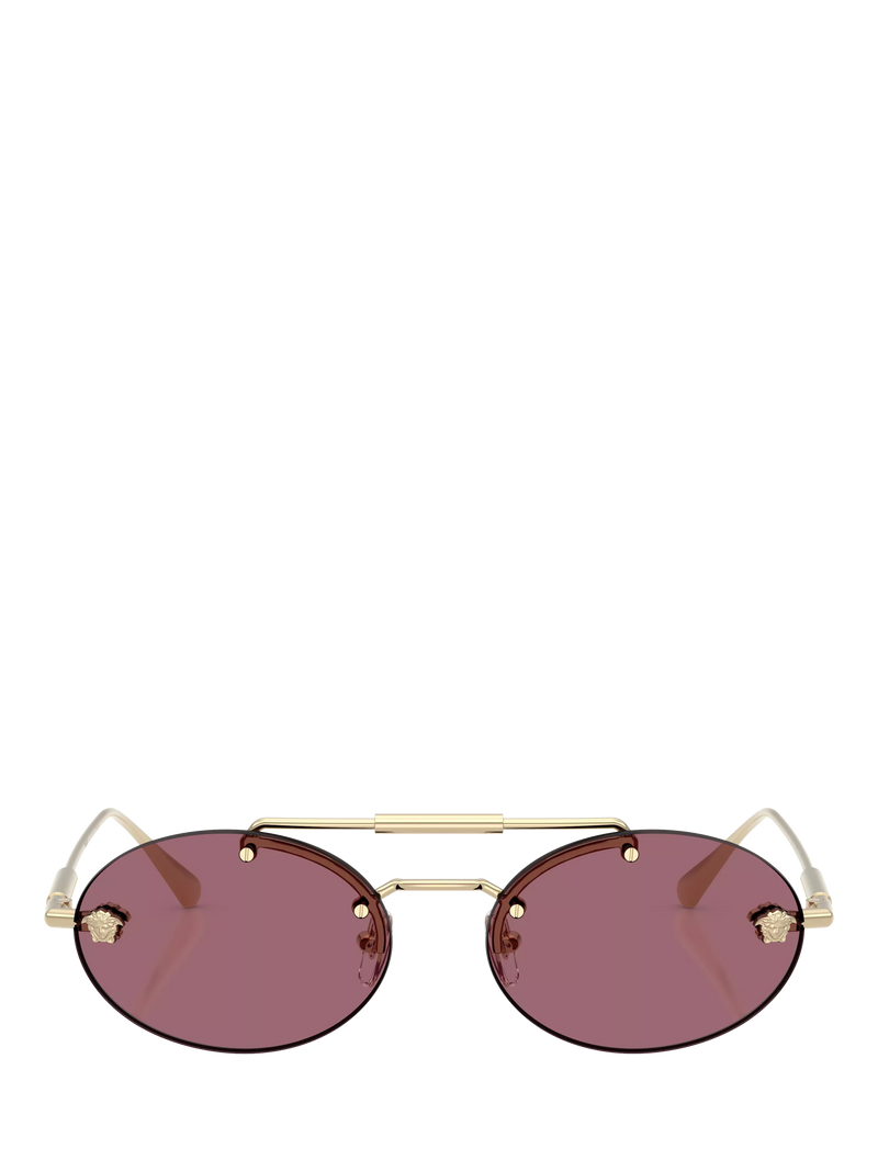 Versace oval sunglasses pale gold red, UK version