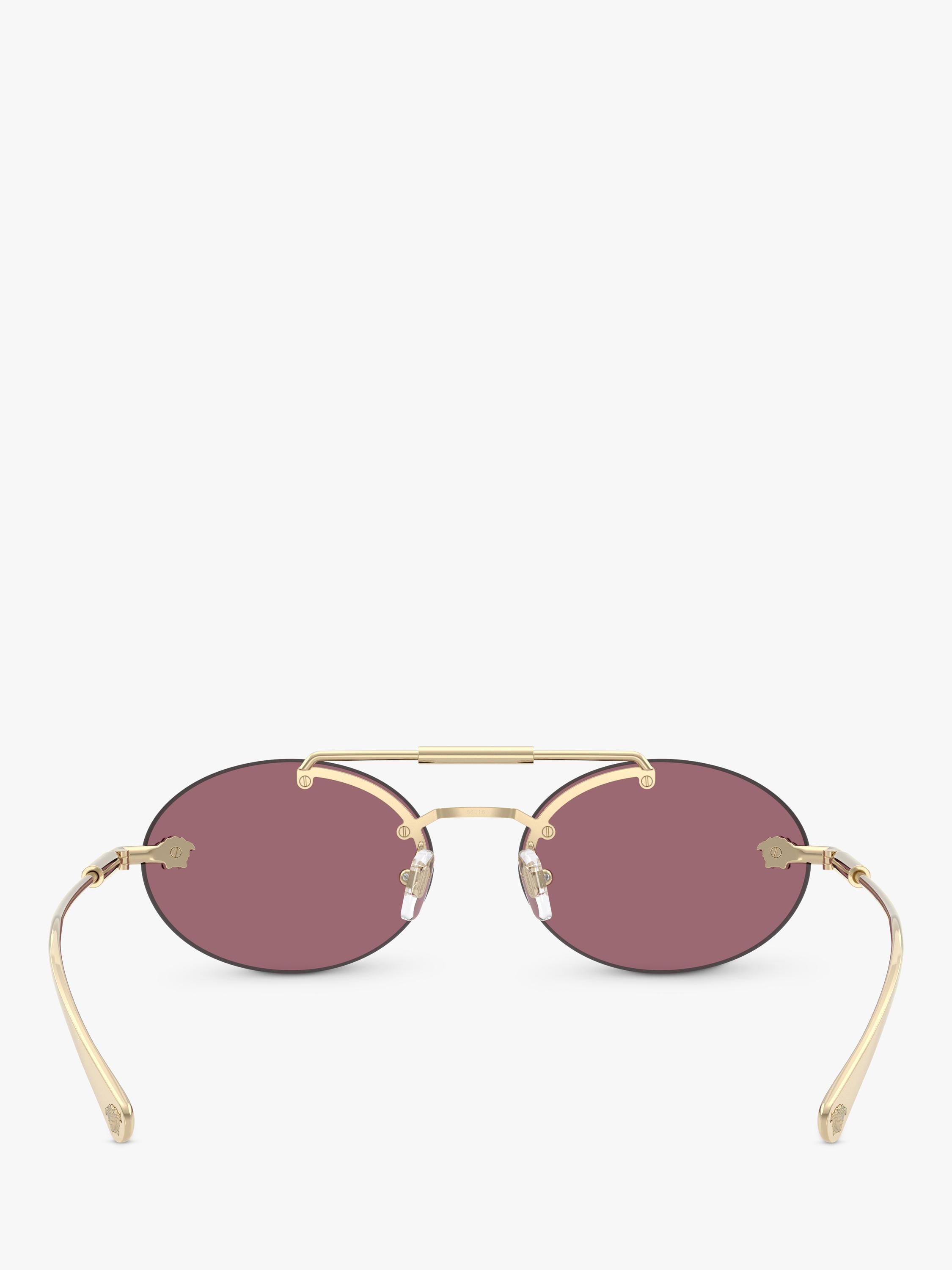 Versace oval sunglasses pale gold red, UK version