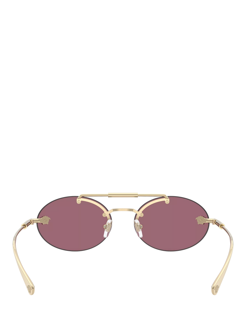 Versace oval sunglasses pale gold red, UK version