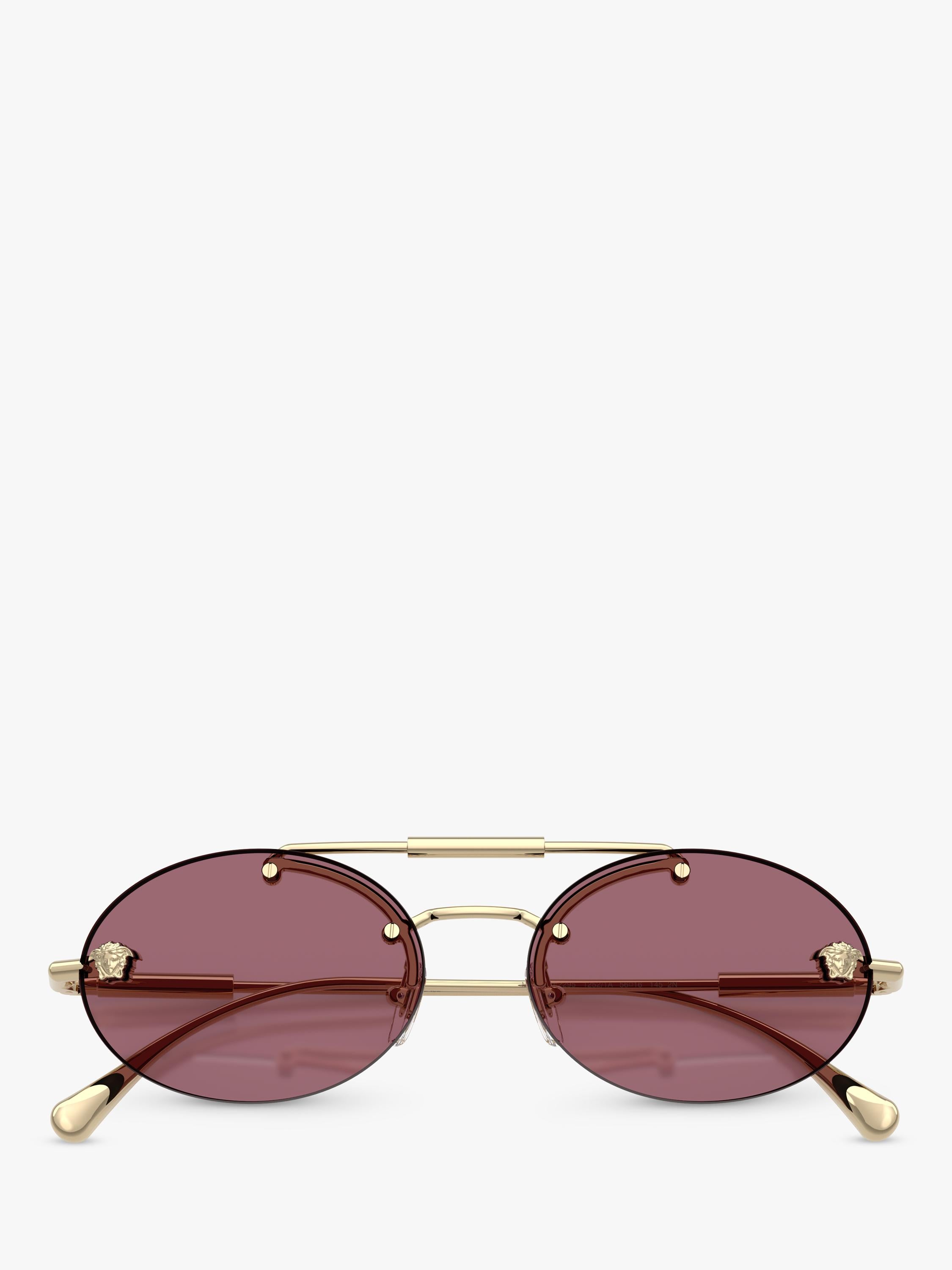 Versace oval sunglasses pale gold red, UK version