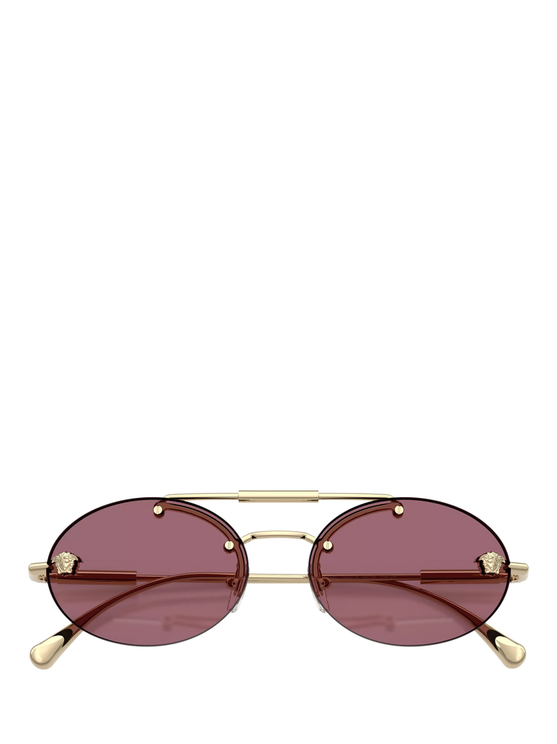 Versace oval sunglasses pale gold red, UK version