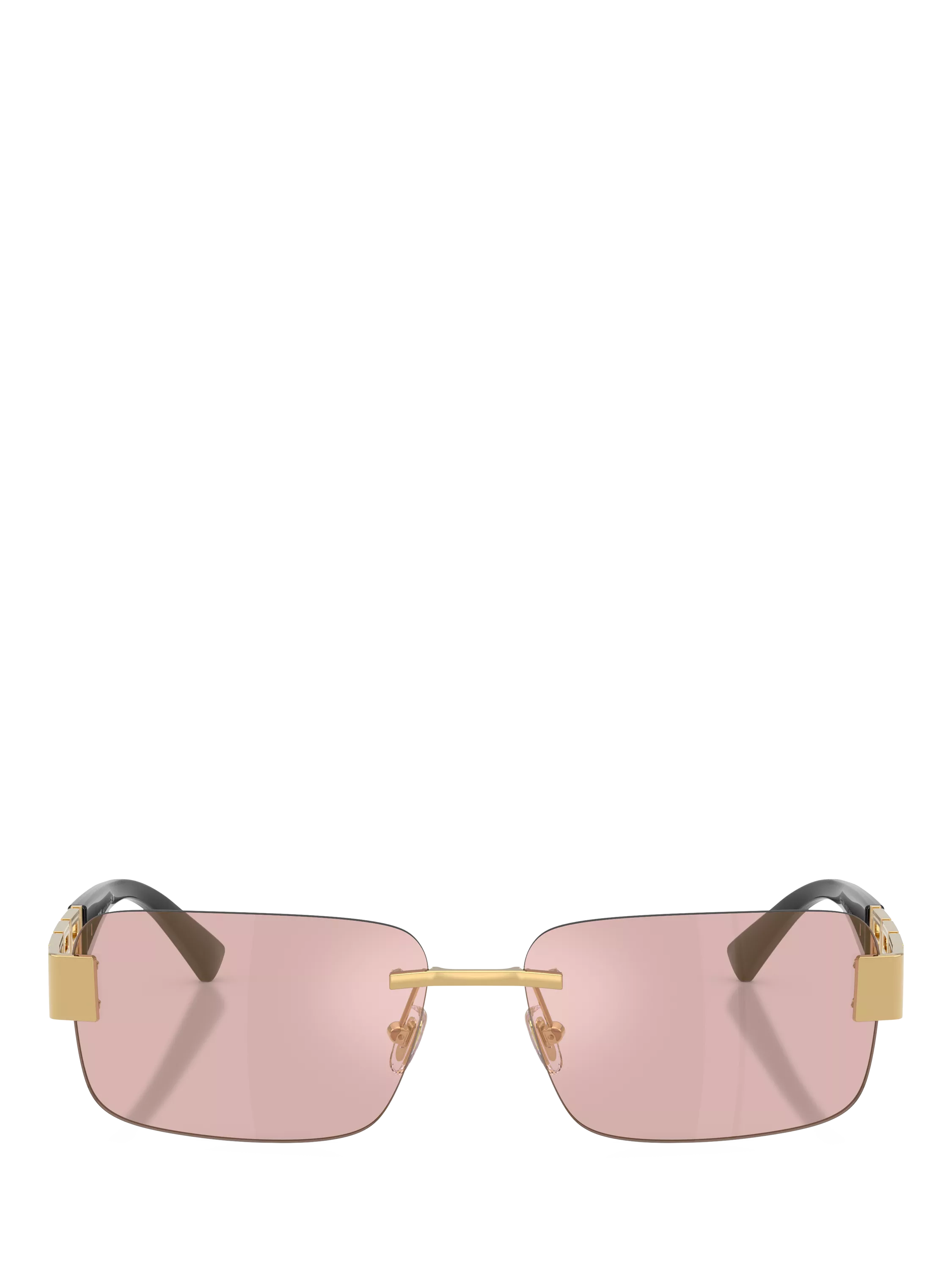 Versace 0VE2298 rectangular sunglasses in gold and pink, imported from the UK
