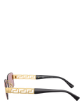 Versace 0VE2298 rectangular sunglasses in gold and pink, imported from the UK