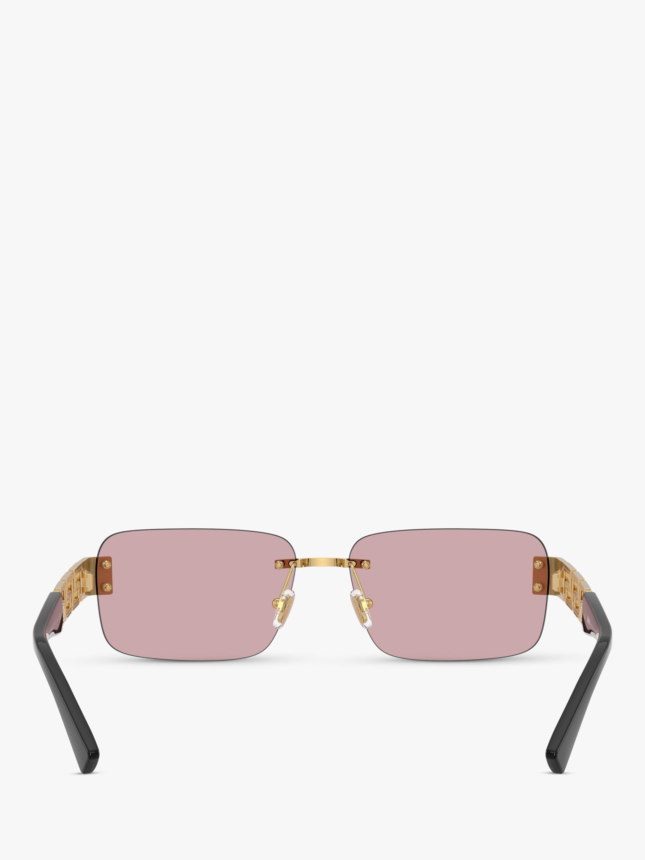 Versace 0VE2298 rectangular sunglasses in gold and pink, imported from the UK