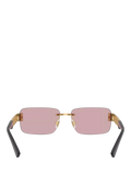 Versace 0VE2298 rectangular sunglasses in gold and pink, imported from the UK