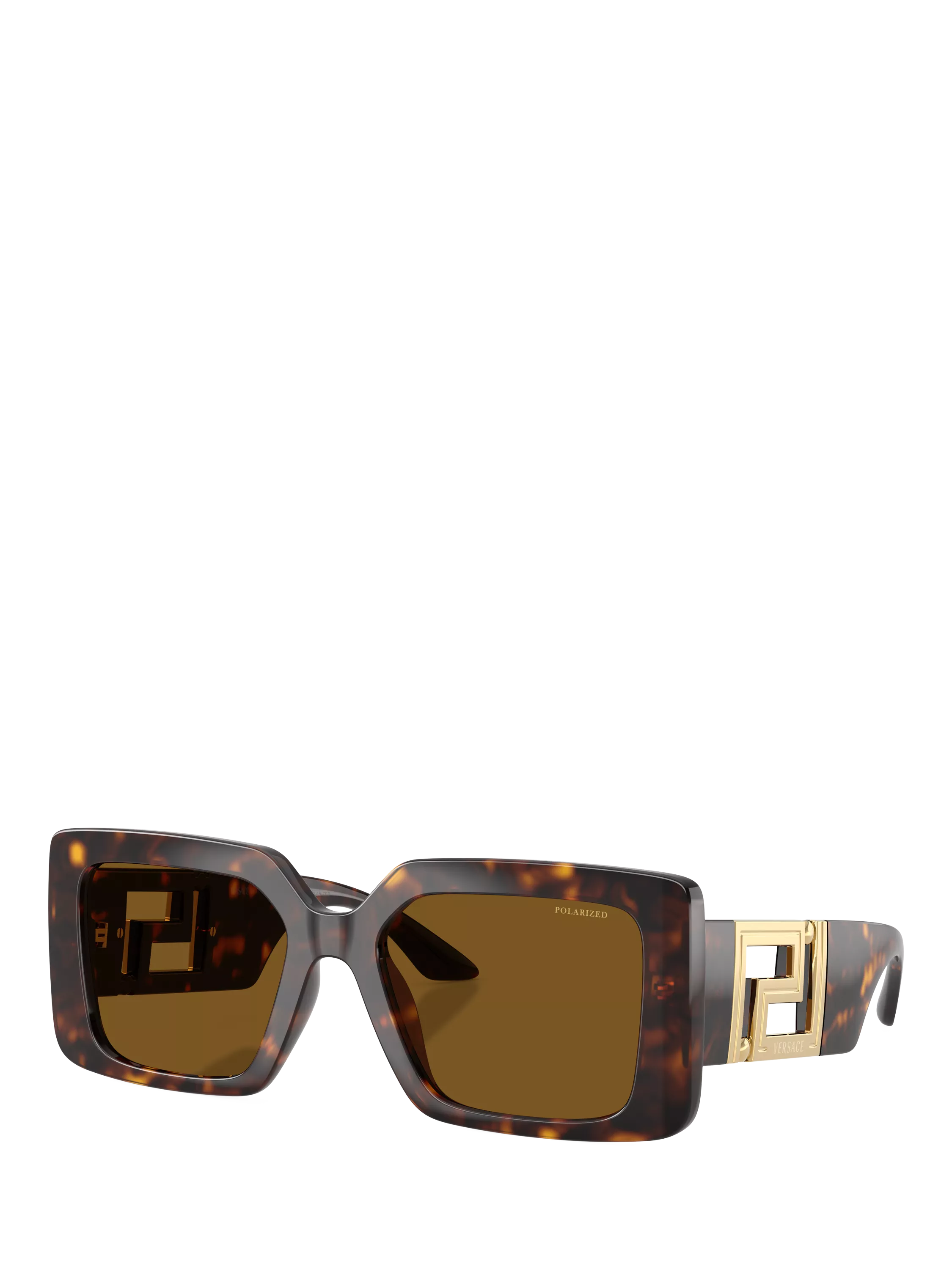 Versace women's polarised square sunglasses Havana Brown - British product